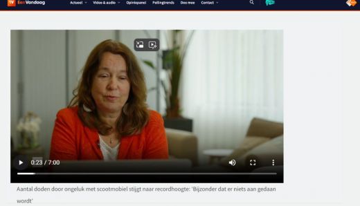 EenVandaag interview met Anneke Sipkens over gevaarlijke scootmobielen